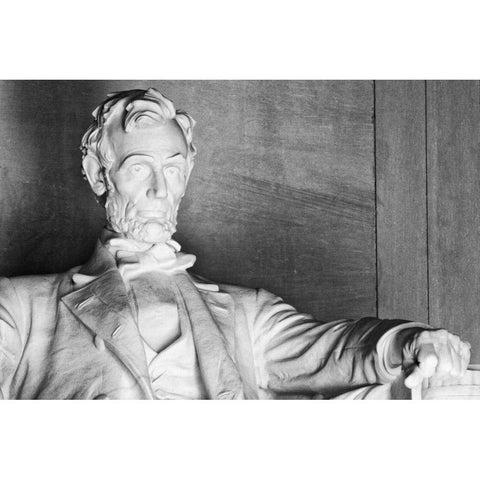 USA, Washington, DC Close-up of Lincoln Memorial White Modern Wood Framed Art Print by Flaherty, Dennis