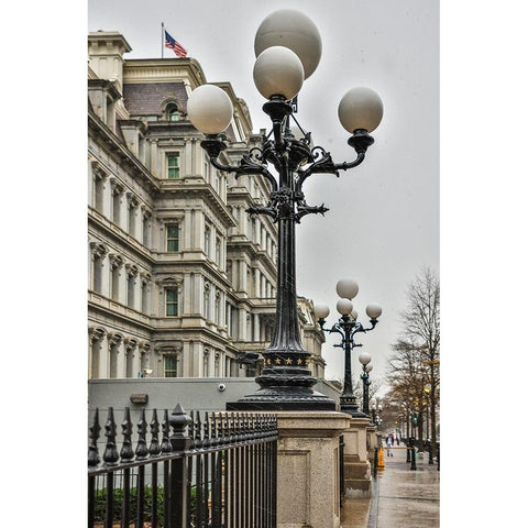 USA-District of Columbia-A snowy afternoon along the Streets of the District Black Modern Wood Framed Art Print by Looney, Hollice