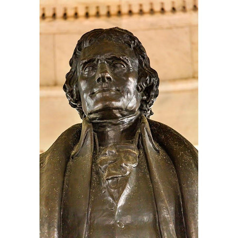 Bronze Jefferson Statue-Jefferson Memorial-Washington DC-Statue by Rudolph Evans 1947 Black Modern Wood Framed Art Print by Perry, William