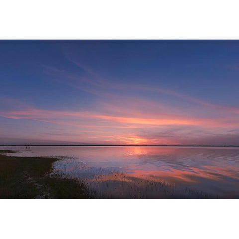 Sunset on Harney Lake at sunset-Florida Black Modern Wood Framed Art Print by Jones, Adam