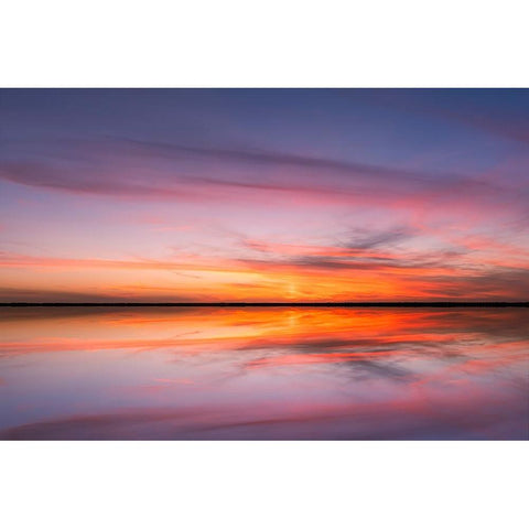 Sunset on Harney Lake at sunset-Florida Black Modern Wood Framed Art Print with Double Matting by Jones, Adam