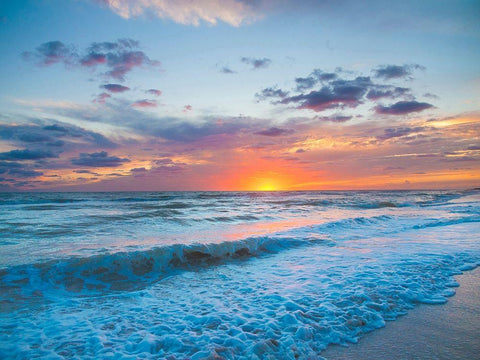 Sunset on Sanibel Island-Florida-USA White Modern Wood Framed Art Print with Double Matting by Miller, Anna