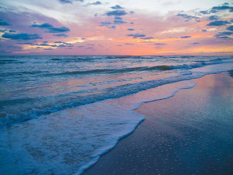 Sunset on Sanibel Island-Florida-USA Black Ornate Wood Framed Art Print with Double Matting by Miller, Anna
