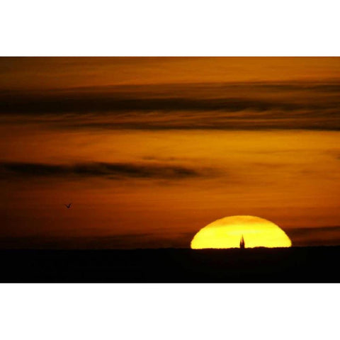 FL, Fort De Soto Park Dramatic sunset scenic Black Modern Wood Framed Art Print by Morris, Arthur