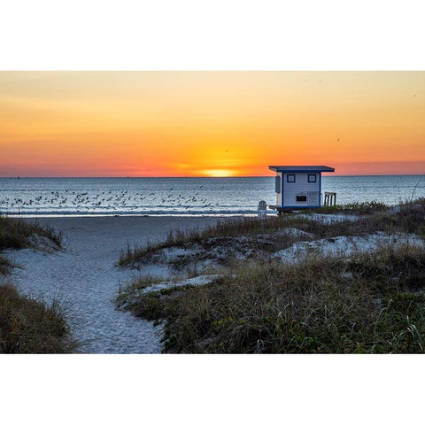 USA-Florida-Port Canaveral-Sunrise over the Atlantic Black Modern Wood Framed Art Print with Double Matting by Looney, Hollice