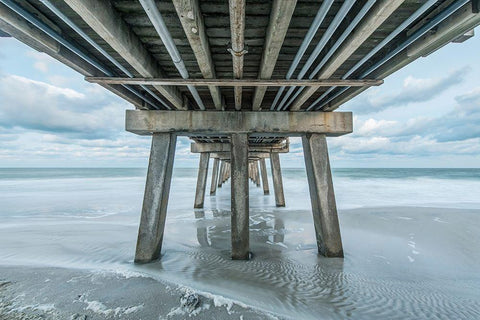 Florida-Naples-Naples Pier White Modern Wood Framed Art Print with Double Matting by Tilley, Rob