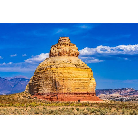 Colorful Church rock formation entrance-Canyonlands National Park-Needles District-Utah-Rock looks  Black Modern Wood Framed Art Print by Perry, William