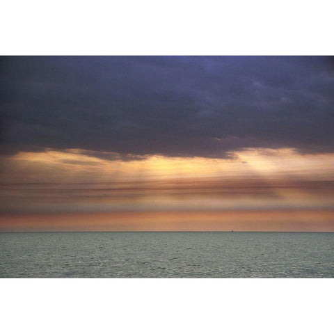 Sunrise on Tybee Island Beach-Georgia-USA Black Modern Wood Framed Art Print with Double Matting by Miller, Anna