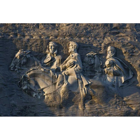 GA, Atlanta Carving on Stone Mountain Gold Ornate Wood Framed Art Print with Double Matting by Flaherty, Dennis