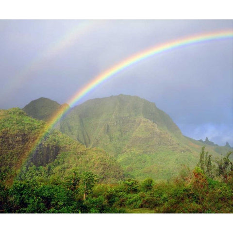 USA, Hawaii, Kauai Hawaiian Rainbow Black Modern Wood Framed Art Print by Talbot Frank, Christopher