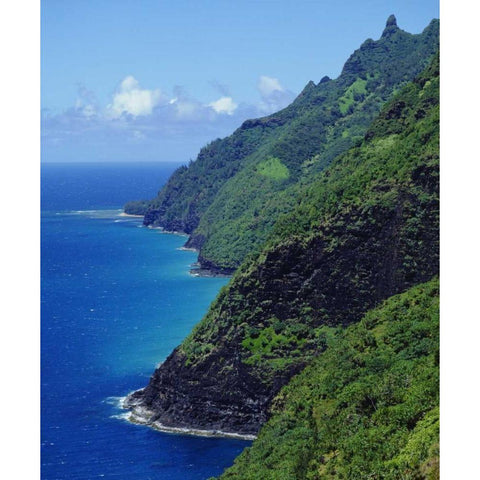 Hawaii, Kauai The Na Pali coast Black Modern Wood Framed Art Print by Talbot Frank, Christopher