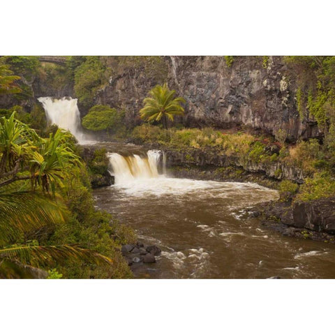 HI, Maui, Haleakala NP Seven Sacred Pools Black Modern Wood Framed Art Print by Illg, Cathy and Gordon
