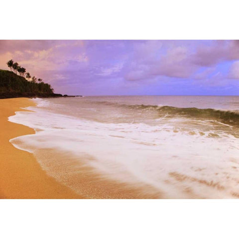 USA, Hawaii, Kauai Morning on Secret Beach Black Modern Wood Framed Art Print with Double Matting by Flaherty, Dennis