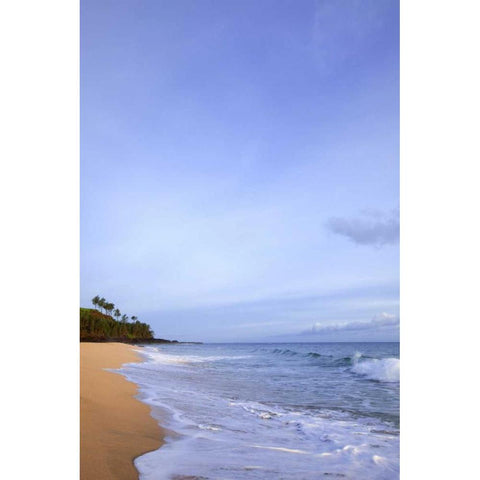 USA, Hawaii, Kauai Scenic of Secret Beach White Modern Wood Framed Art Print by Flaherty, Dennis