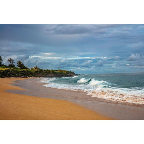 Paliku aka Donkey Beach in Kealia in Kauai-Hawaii-USA Black Modern Wood Framed Art Print by Haney, Chuck