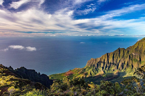 The Napali Coast Wilderness at Kokee State Park in Kauai-Hawaii-USA Black Ornate Wood Framed Art Print with Double Matting by Haney, Chuck