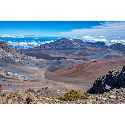 Crater-Haleakala-Maui-Hawaii-USA White Modern Wood Framed Art Print by Engelbrecht, Jim
