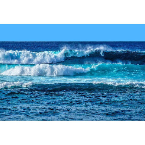 Maui Waves White Modern Wood Framed Art Print by Engelbrecht, Lisa S.