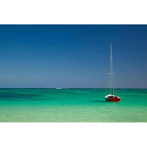 Hawaii-Oahu-Lanikai Beach with tropical blue water and islands off shore Black Modern Wood Framed Art Print by Gulin, Sylvia
