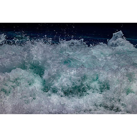 Waves foaming and bubbling when they hammer the sandy beach at Sunset Beach Black Modern Wood Framed Art Print by Norring, Tom