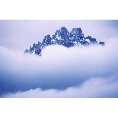 Idaho, Sawtooth Range Mountain peaks wtih clouds Gold Ornate Wood Framed Art Print with Double Matting by Flaherty, Dennis