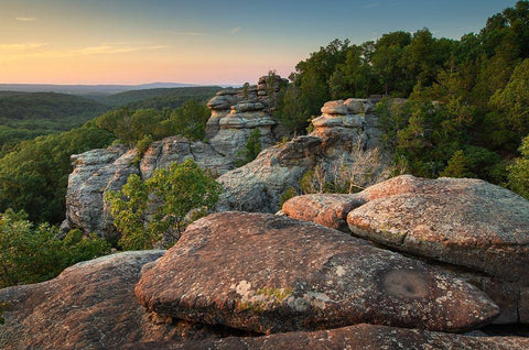 Garden of the Gods Recreation Area-Shawnee National Forest-Illinois White Modern Wood Framed Art Print with Double Matting by Majchrowicz, Alan