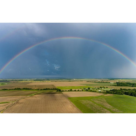 Rainbow after storm-Marion County-Illinois Black Modern Wood Framed Art Print by Day, Richard and Susan