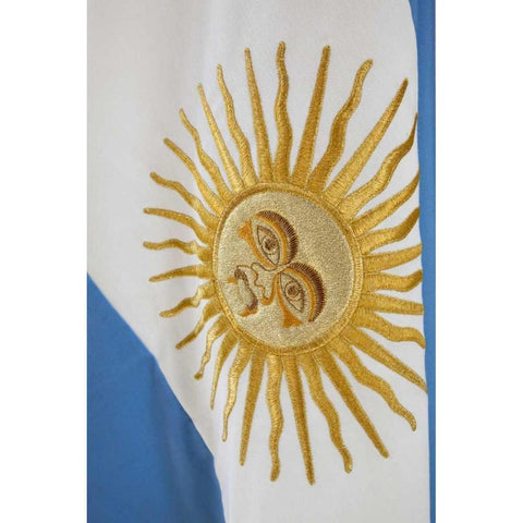 Argentina, Mendoza Sunburst on Argentinas flag White Modern Wood Framed Art Print by Kaveney, Wendy