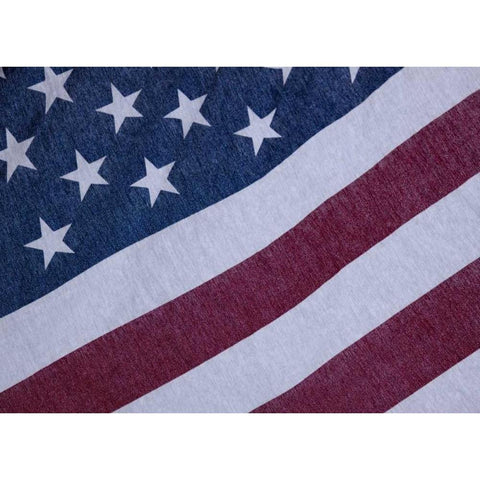 Indiana, Carmel Stars and stripes of the US flag Black Modern Wood Framed Art Print with Double Matting by Kaveney, Wendy