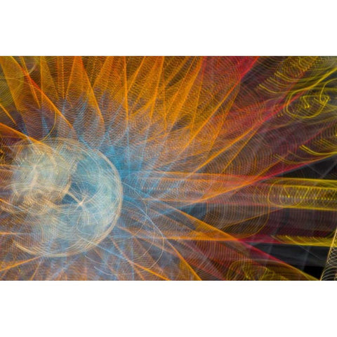 Indiana, Indianapolis, State Fair Ferris wheel Black Modern Wood Framed Art Print with Double Matting by Kaveney, Wendy