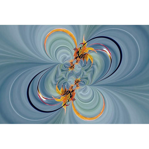 Rain falling on Japanese Maple leaves in autumn-Louisville-Kentucky White Modern Wood Framed Art Print by Jones, Adam