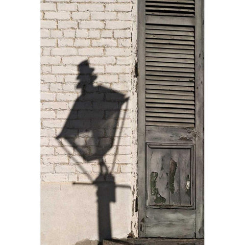 Louisiana, New Orleans Street lamps shadow Black Modern Wood Framed Art Print by Kaveney, Wendy