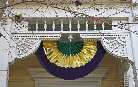 Louisiana, New Orleans, A Mardi Gras decoration White Modern Wood Framed Art Print with Double Matting by Noble Gardner, Nancy