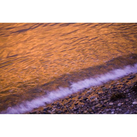 ME, Phippsburg Sunrise reflected in the surf Black Modern Wood Framed Art Print with Double Matting by Clemons, Kathleen