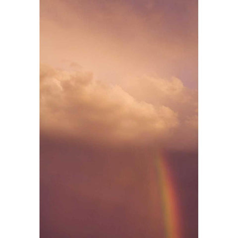 ME, Harpswell Rainbow through a stormy sky Gold Ornate Wood Framed Art Print with Double Matting by Clemons, Kathleen
