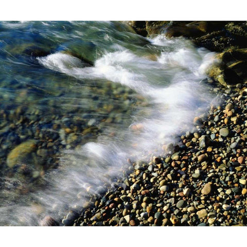 USA, Maine, Waves breaking on a Rock Background White Modern Wood Framed Art Print by Talbot Frank, Christopher