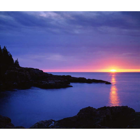Maine Acadia NP Sunrise over the Atlantic Black Modern Wood Framed Art Print with Double Matting by Talbot Frank, Christopher