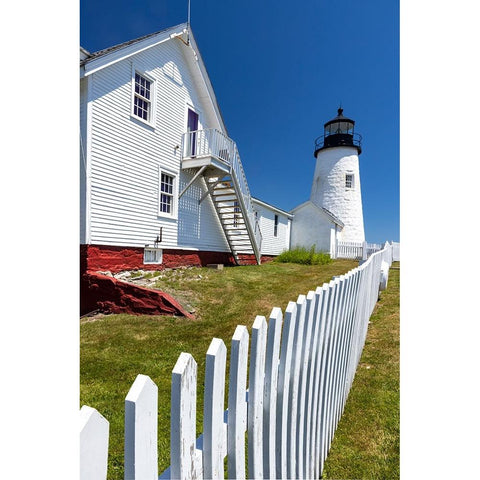 Pemaquid Point Lighthouse near Bristol-Maine-USA Black Modern Wood Framed Art Print with Double Matting by Haney, Chuck