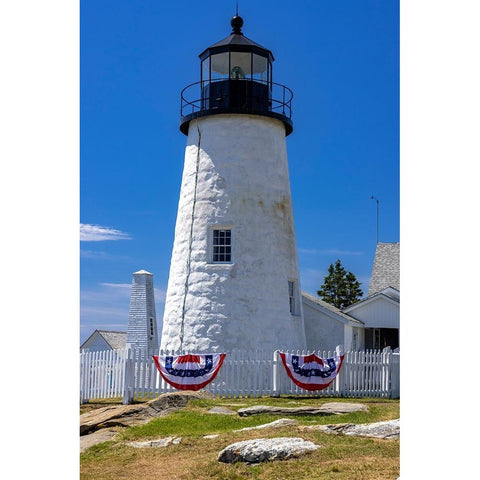 Pemaquid Point Lighthouse near Bristol-Maine-USA Black Modern Wood Framed Art Print by Haney, Chuck