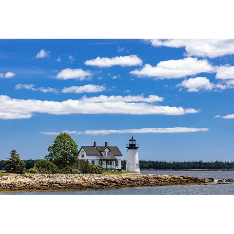 Lighthouse in Prospect Harbor-Maine-USA Black Modern Wood Framed Art Print with Double Matting by Haney, Chuck