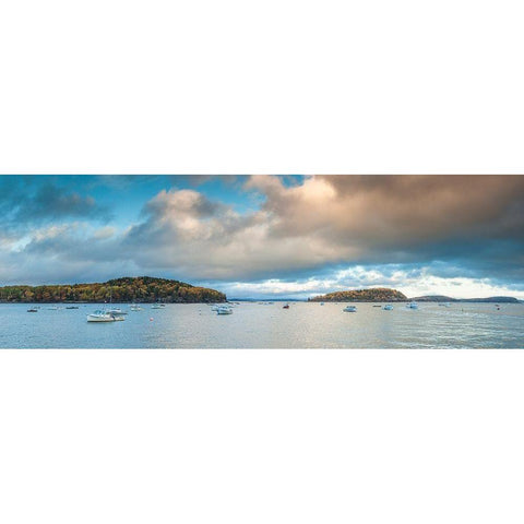Maine-Mt Desert Island-Bar Harbor-view of Frenchman Bay-autumn Gold Ornate Wood Framed Art Print with Double Matting by Bibikow, Walter