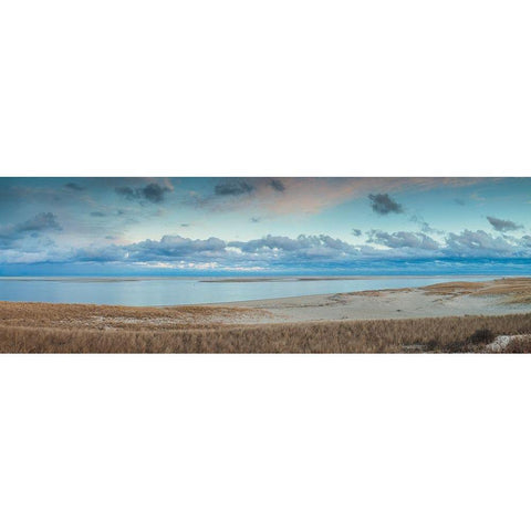 New England-Massachusetts-Cape Cod-Chatham-Chatham Light Beach-dusk Black Modern Wood Framed Art Print by Bibikow, Walter
