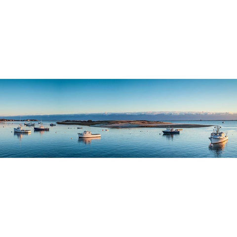 New England-Massachusetts-Cape Cod-Chatham-Chatham Harbor-dawn Black Modern Wood Framed Art Print with Double Matting by Bibikow, Walter