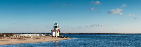 New England-Massachusetts-Nantucket Island-Nantucket Town-Brant Point Lighthouse Black Ornate Wood Framed Art Print with Double Matting by Bibikow, Walter