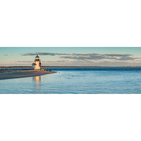 New England-Massachusetts-Nantucket Island-Nantucket Town-Brant Point Lighthouse Black Modern Wood Framed Art Print by Bibikow, Walter