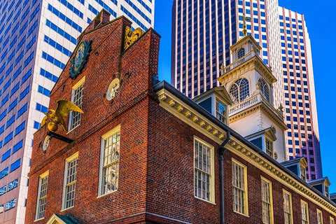 Faneuil Meeting Hall-Freedom Trail-Boston-Massachusetts-Meeting place American Revolution later Tow Black Ornate Wood Framed Art Print with Double Matting by Perry, William