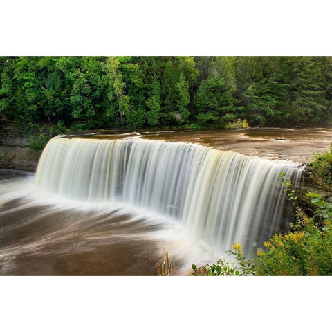 Upper Tahquamenon Falls-Tahquamenon Falls State Park-Upper Peninsula-Michigan Black Modern Wood Framed Art Print with Double Matting by Majchrowicz, Alan
