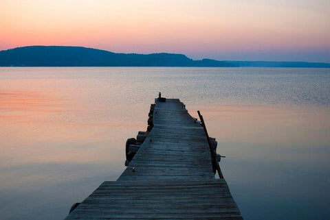 Munising Bay Sunset-Michigan-USA Black Ornate Wood Framed Art Print with Double Matting by Miller, Anna