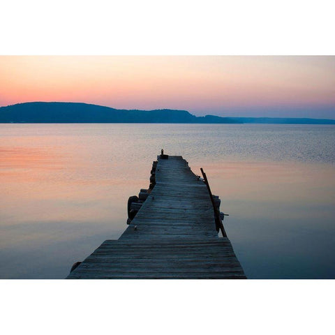 Munising Bay Sunset-Michigan-USA Black Modern Wood Framed Art Print by Miller, Anna