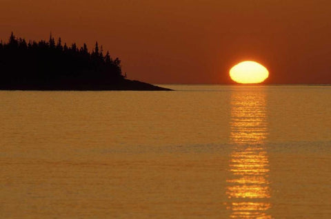 MI, Isle Royale NP, Sunrise over Lake Superior Black Ornate Wood Framed Art Print with Double Matting by Carlson, Mark